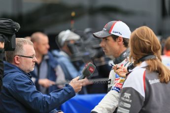 World © Octane Photographic Ltd. Saturday 5th July 2014. British GP, Silverstone, UK. - Formula 1 Qualifying Paddock interview. Sauber C33 – Adrian Sutil. Digital Ref: 1018LB1D0131