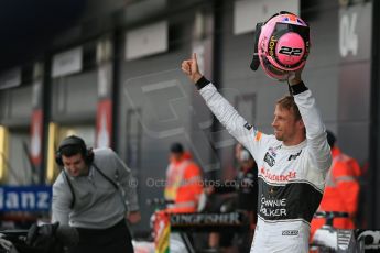 World © Octane Photographic Ltd. Saturday 5th July 2014. British GP, Silverstone, UK. - Formula 1 Qualifying Parc Ferme. McLaren Mercedes MP4/29 - Jenson Button. Digital Ref: 1018LB1D0272