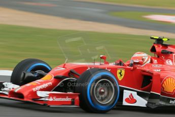 World © Octane Photographic Ltd. Saturday 5th July 2014. British GP, Silverstone, UK - Formula 1 Practice 3. Scuderia Ferrari F14T – Kimi Raikkonen. Digital Ref: 1017LB1D8779