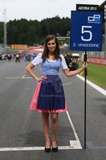 World © Octane Photographic Ltd. Saturday 20th June 2015. ART Grand Prix – Stoffel Vandoornes grid girl. GP2 Race 1 – Red Bull Ring, Spielberg, Austria. Digital Ref. : 1313CB5D5081