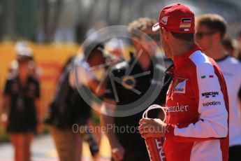 World © Octane Photographic Ltd. Scuderia Ferrari SF15-T– Sebastian Vettel. Sunday 6th September 2015, F1 Italian GP Drivers’ Parade, Monza, Italy. Digital Ref: 1418LB5D9092