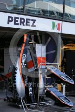 World © Octane Photographic Ltd. Sahara Force India VJM09 - Sergio Perez garage still in setup stage. Wednesday 16th March 2016, F1 Australian GP, Melbourne, Albert Park, Australia. Digital Ref : 1513LB1D9554