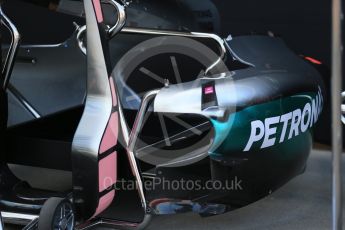 World © Octane Photographic Ltd. Mercedes AMG Petronas W07 Hybrid side pods. Wednesday 16th March 2016, F1 Australian GP, Melbourne, Albert Park, Australia. Digital Ref : 1513LB1D9590