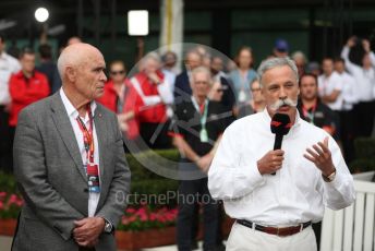 World © Octane Photographic Ltd. Formula 1 - Hungarian GP – Friday FIA Special Press Conference. Melbourne, Australia. Paul Little - Australian Grand Prix Corporation Chairman and Chase Carey - Chief Executive Officer of the Formula One Group. Friday 13th March 2020.