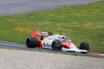 World © Octane Photographic Ltd. Sunday 21st June 2015. F1 Legends Parade – Red Bull Ring, Spielberg, Austria. 1985 Marlboro McLaren MP4-2B - Alain Prost. Digital Ref. : 1321CB7D7440