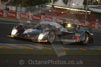 © Octane Photographic 2009. Le Mans 24hour 2009. Peugeot 908 HDi - Dunlop Hill at dawn. Digital ref: LM09_005