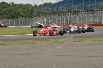 © Octane Photographic 2010. British F3 – Silverstone - Bridge circuit . James Cole leading the midfield on lap 1. 15th August 2010. Digital Ref : 0051CB7D1858