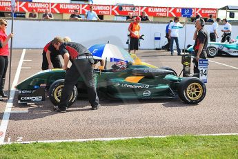 © Octane Photographic 2010. British F3 – Thruxton . Jay Bridger on the grid - Litespeed F3. 8th August 2010. Digital Ref : CB7D3867