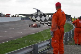© Octane Photographic 2010. British F3 – Thruxton . James Cole taking teh checkered flag - T-Sport. 8th August 2010. Digital Ref : CB7D8821