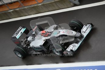 © Octane Photographic 2010. 2010 F1 Belgian Grand Prix, Friday August 27th 2010. Mercedes MGP W01 - Michael Schumacher. Digital Ref : 0030CB1D0139