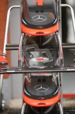© Octane Photographic 2010. 2010 F1 Belgian Grand Prix, Friday August 27th 2010. McLaren MP4/25 nosecones. Digital Ref : 0030CB1D1079