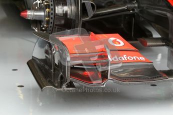 © Octane Photographic 2010. 2010 F1 Belgian Grand Prix, Friday August 27th 2010. McLaren MP4/25 front wing. Digital Ref : 0030CB1D1112