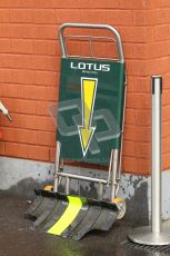 © Octane Photographic 2010. 2010 F1 Belgian Grand Prix, Friday August 27th 2010. Lotus pit furniture. Digital Ref : CB1D0636