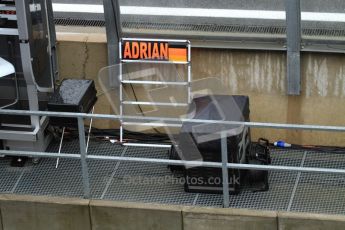 © Octane Photographic 2010. 2010 F1 Belgian Grand Prix, Friday August 27th 2010. Force India - Adrian Sutil's pitboard. Digital Ref : 0030LW7D9618