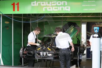 2010 Le Mans 24 Hour (24 Heures du Mans), 11th June 2010. Lola B09/60 Judd - Drayson Racing garage. The pit lane. Digital ref : CB1D2045