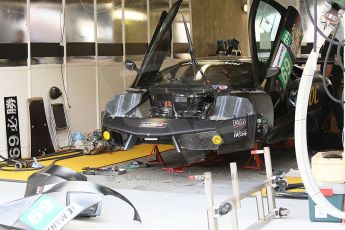 2010 Le Mans 24 Hour (24 Heures du Mans), 11th June 2010. JLOC - Lamborghini Murcielago R-SV garage. Digital ref : CB1D2063