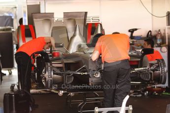 2010 Le Mans 24 Hour (24 Heures du Mans), 11th June 2010. Kolles - Audi R10 TDI garage. Digital ref : CB1D2079