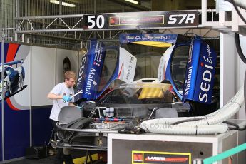 2010 Le Mans 24 Hour (24 Heures du Mans), 11th June 2010. Larbre Competition - Saleen S7R garage. Digital ref : CB1D2109