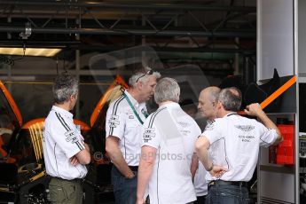 2010 Le Mans 24 Hour (24 Heures du Mans), 11th June 2010. Aston Martin Racing - Lola B09/60-Aston Martin garage. Digital ref : CB1D2155