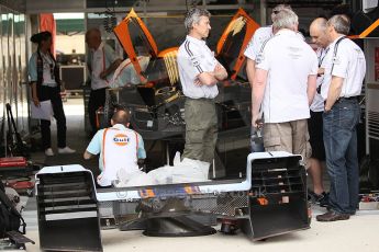 2010 Le Mans 24 Hour (24 Heures du Mans), 11th June 2010. Aston Martin Racing - Lola B09/60-Aston Martin garage. Digital ref : CB1D2158