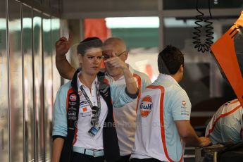 2010 Le Mans 24 Hour (24 Heures du Mans), 11th June 2010. Aston Martin Racing - Lola B09/60-Aston Martin garage. Digital ref : CB1D2163