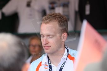 2010 Le Mans 24 Hour (24 Heures du Mans), 11th June 2010. Stefan Mucke in the Aston Martin paddock. Digital ref : CB5D2201