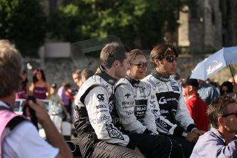2010 Le Mans 24 Hour (24 Heures du Mans), 11th June 2010. Drivers' parade. Signature Plus - Franck Mailleux, Vanina Ickx, Pierre Ragues. Digital ref : CB1D2503