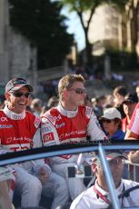 2010 Le Mans 24 Hour (24 Heures du Mans), 11th June 2010. Drivers' parade. Audi Sport Team Joest - Rinaldo Capello, Allan McNish. Digital ref : CB1D2265