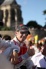 2010 Le Mans 24 Hour (24 Heures du Mans), 11th June 2010. Drivers' parade. Audi Sport North America - Romain Dumas. Digital ref : CB1D2591