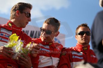 2010 Le Mans 24 Hour (24 Heures du Mans), 11th June 2010. Drivers' parade. BMS Scuderia Italia - Marco Holzer, Richard Westbrook, Timo Scheider. Digital ref : CB1D2733