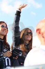 2010 Le Mans 24 Hour (24 Heures du Mans), 11th June 2010. Drivers' parade. Matech Competition - Natacha Gachnang, Cyndie Alleman. Digital ref : CB1D2854