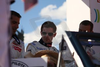 2010 Le Mans 24 Hour (24 Heures du Mans), 11th June 2010. Drivers' parade. Team Peugeot Total - Marc Gene, Anthony Davidson, Alexander Wurz. Digital ref : LW40D2824