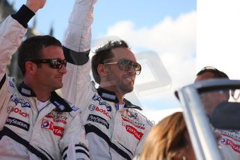 2010 Le Mans 24 Hour (24 Heures du Mans), 11th June 2010. Drivers' parade. Team Peugeot Total - Nicolas Minassian, Frank Montagny. Digital ref : 0033CB5D2846