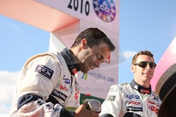 2010 Le Mans 24 Hour (24 Heures du Mans), 11th June 2010. Drivers' parade. Team Peugeot Total - Pedro Lamy, Simon Pagenaud. Digital ref : LW40D2863