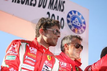 2010 Le Mans 24 Hour (24 Heures du Mans), 11th June 2010. Drivers' parade. AF Corse SRL - Giancarlo Fisichella, Jean Alesi. Digital ref : LW40D2926