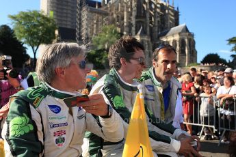 2010 Le Mans 24 Hour (24 Heures du Mans), 11th June 2010. Drivers' parade. Drayson Racing - Lord Paul Drayson, Jonny Cocker, Emmanuele Pirro. Digital ref : CB5D3265