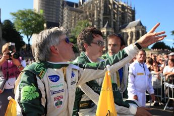 2010 Le Mans 24 Hour (24 Heures du Mans), 11th June 2010. Drivers' parade.Drayson Racing - Lord Paul Drayson, Jonny Cocker, Emmanuele Pirro. Digital ref : CB5D3267