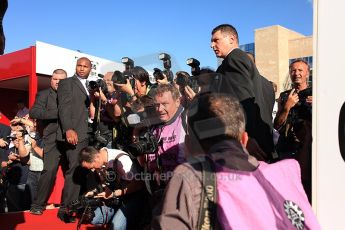 2010 Le Mans 24 Hour (24 Heures du Mans), 11th June 2010. Drivers' parade, press scrum. Digital ref : CB5D3293