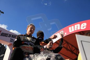 2010 Le Mans 24 Hour (24 Heures du Mans), 11th June 2010. Drivers' parade. Hankook- Team Farnbacher - Allan Simonsen, Dominik Farnbacher, Leh Keen. Digital ref : CB5D3347