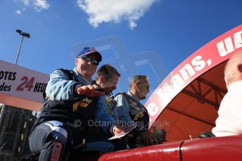 2010 Le Mans 24 Hour (24 Heures du Mans), 11th June 2010. Drivers' parade. Team Felbermayer-Proton - Miro Konopka, Horst Felbermayer Jnr, Horst Felbermayer Snr. Digital ref : CB5D3365