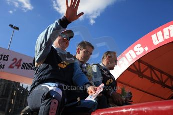 2010 Le Mans 24 Hour (24 Heures du Mans), 11th June 2010. Drivers' parade. Team Felbermayer-Proton - Miro Konopka, Horst Felbermayer Jnr, Horst Felbermayer Snr. Digital ref : CB5D3366