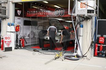 2010 Le Mans 24 Hour (24 Heures du Mans), 11th June 2010. Flying Lizard Motorsports - Porsche 997 GT3 RSR garage. Digital ref : LW40D2158