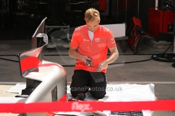 2010 Le Mans 24 Hour (24 Heures du Mans), 11th June 2010. Kolles - Audi R10 TDI garage. Digital ref : LW40D2197