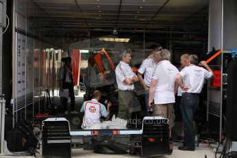 2010 Le Mans 24 Hour (24 Heures du Mans), 11th June 2010. Aston Martin Racing - Lola B09/60-Aston Martin garage. Digital ref : LW40D2236