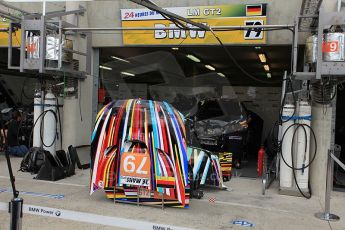 2010 Le Mans 24 Hour (24 Heures du Mans), 11th June 2010. BMW Motorsport - BMW M3 E92 garage. Digital ref : CB5D3073