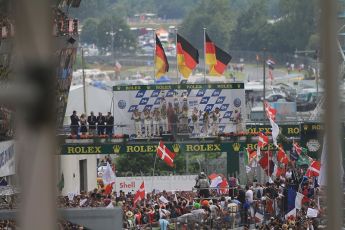 2010 Le Mans, Sunday June 13th 2010. LMP1 Podium. Digital Ref : CB7D5958