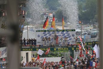 2010 Le Mans, Sunday June 13th 2010. LMP1 Podium. Digital Ref : CB7D5978