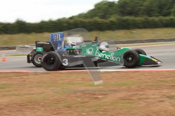 World © Octane Photographic 2010. 2010 Donington Revived! meeting. Tyrrell 012 - Ian Simmonds, MastersGP - Historic Formula 1, Historic F1. Surtees TS16 - Andrew Beaumont. Digital ref : 0029CB7D5784, September 4th 2010