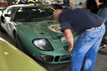 © Octane Photographic Ltd. 2010 Masters Racing - Donington September 4th 2010. Ford GT40 Mk.I in its garage. Digital Ref : CB5D9813