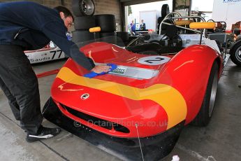 © Octane Photographic Ltd. 2010 Masters Racing - Donington September 4th 2010. McLaren M1C in its garage. Digital Ref : CB5D9815